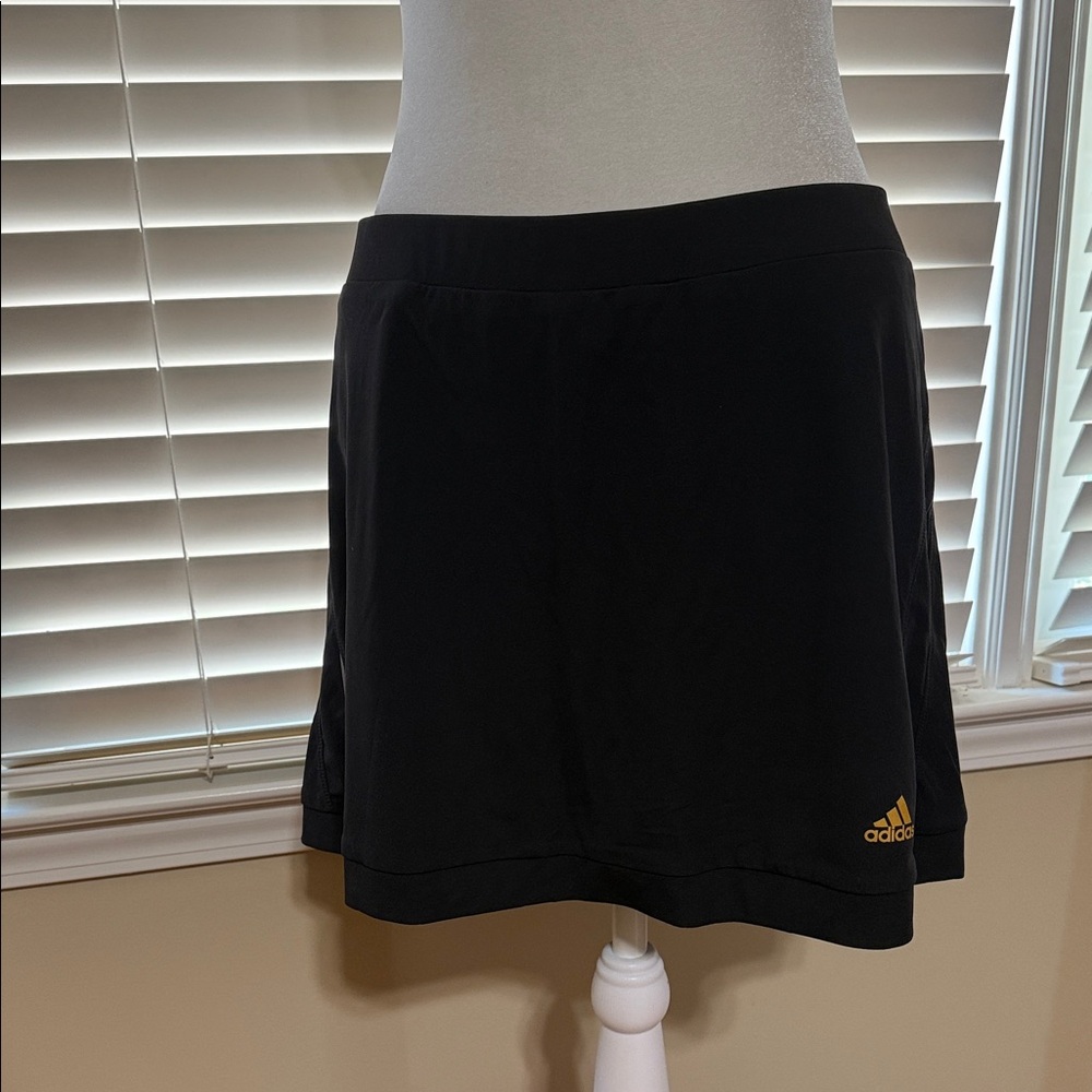 Adidas Black Tennis Skirt with Gold Accent